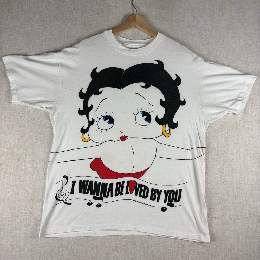 Vintage Betty Boop I Wanna Be Loved By You 90s Wrap Around XL Shirt